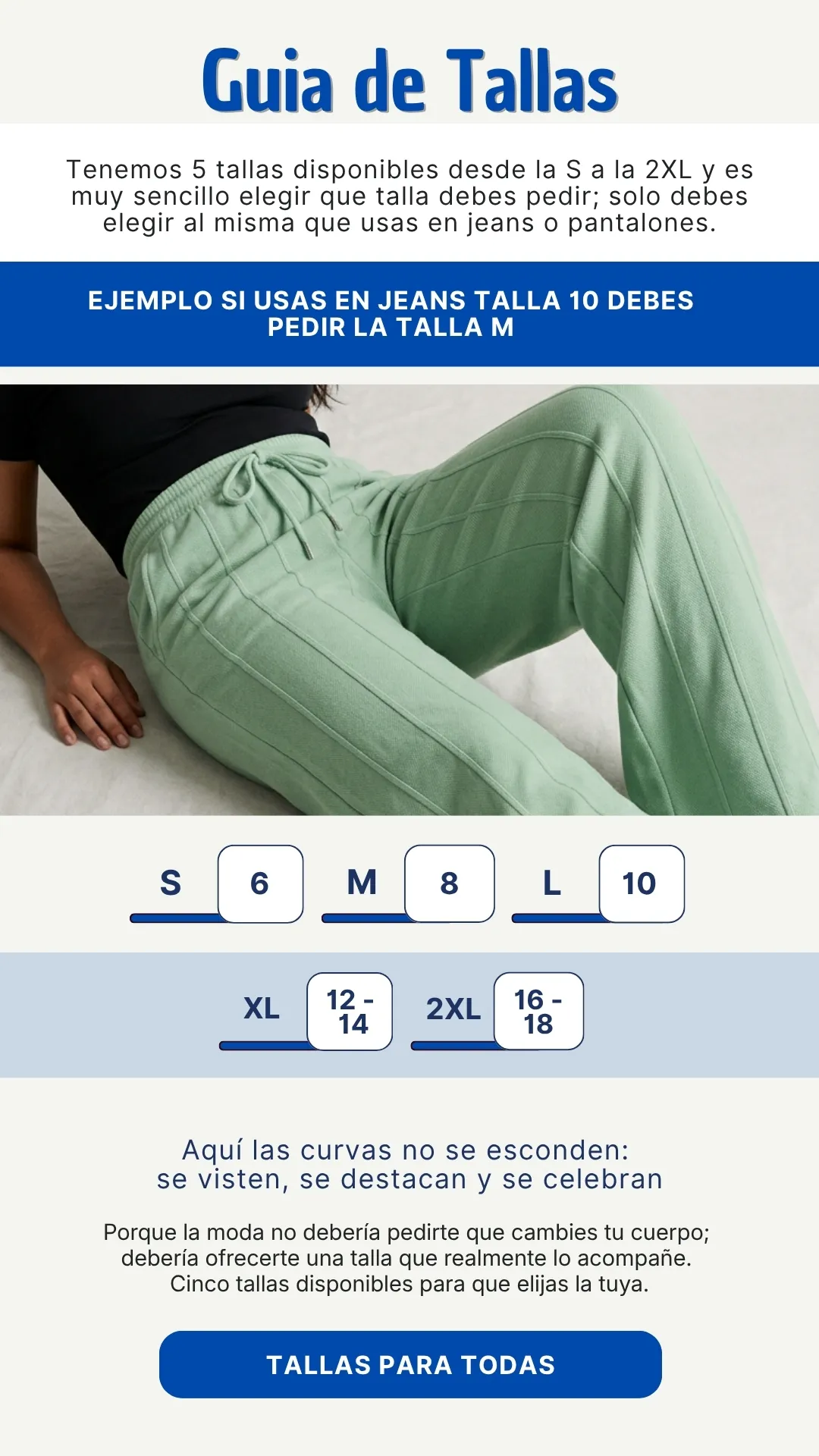 Guía de tallas — de la S a la 3XL